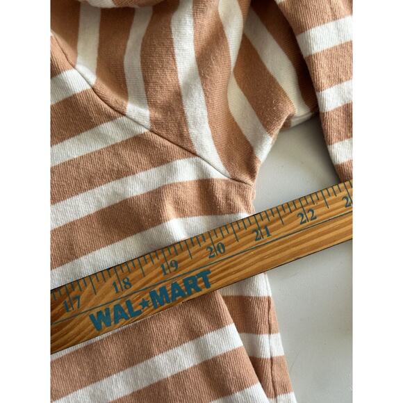 J CREW Cotton Long Sleeve Top Iconic Tan White Stripe XL Classic - Picture 8 of 8